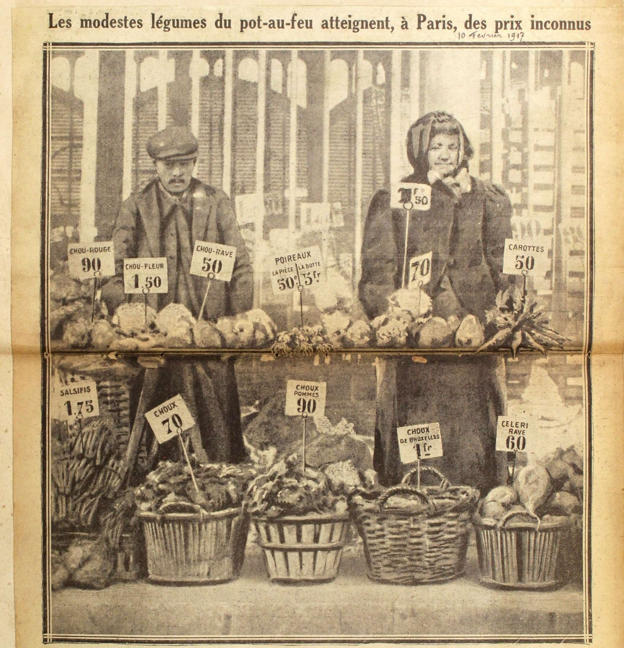 Marché aux légumes pendant la première guerre mondiale