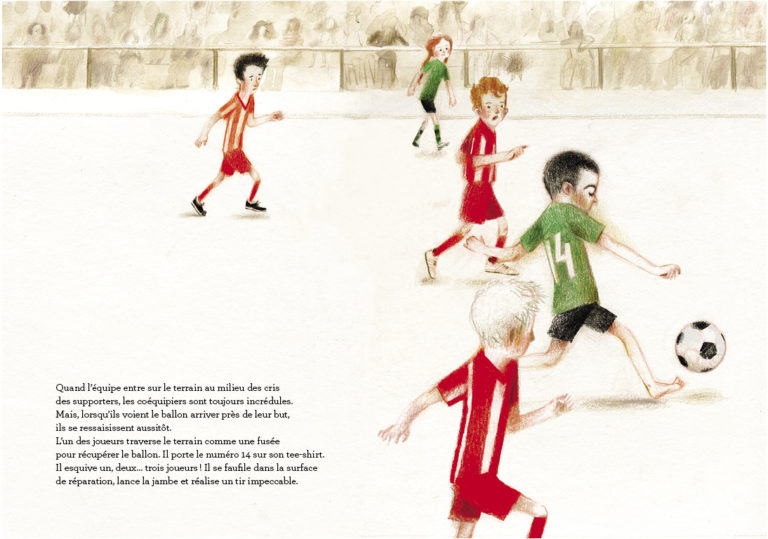 illustration Madani court avec le ballon au pied