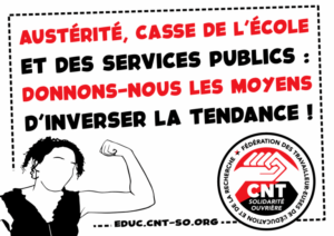 Grève le 13 mai – Austérité, casse de l’école et des services publics : donnons-nous les moyens d’inverser la tendance !