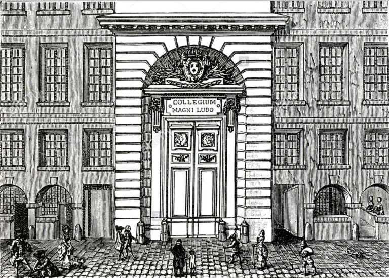 gravure en noir et blanc représentant le lycée Louis Le grand