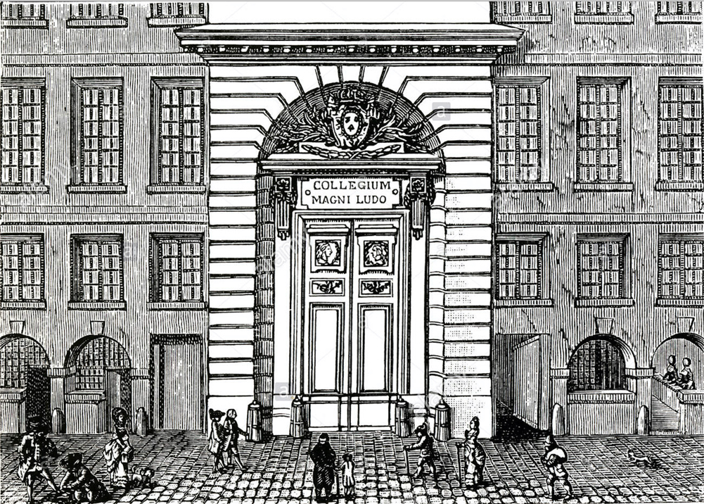 gravure en noir et blanc représentant le lycée Louis Le grand