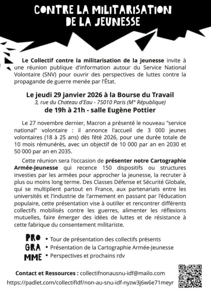 tract contre la militarisation de la jeunesse - le texte est le même que celui plus haut