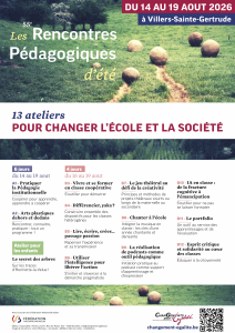 Les Rencontres Pédagogiques d’été de la CGé : 13 ateliers pour changer l’école et la société