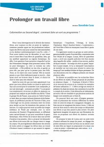 Prolonger un travail libre