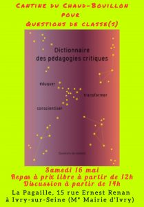 Cantine Solidaire samedi 16 Mai